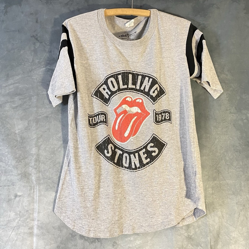 The Rolling Stones Gray Graphic Band T-Shirt Size L Short Sleeve Relaxed Fit